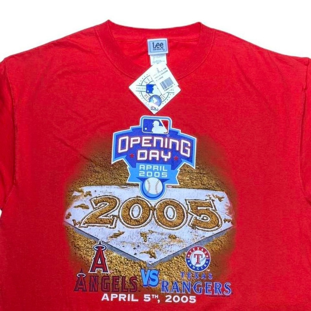 Vintage 2000s LA Anaheim Angels x‎ Texas Rangers baseball shirt
